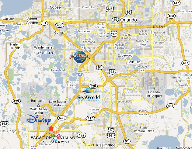 Vacation Village At Parkway Map Vacation Village At Parkway Resort Location & Map